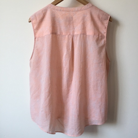 Chico’s Orange Tie Front Blouse Sleeveless - Picture 5 of 6